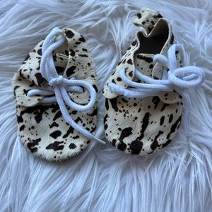 Cow baby shoes
